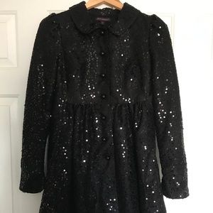 Besty Johnson Sequin Coat with scallop hem sz S